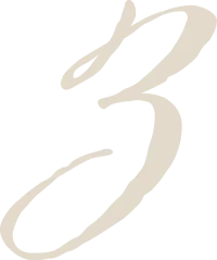 Un n&uacute;mero 3 escrito a mano en color beige sobre fondo transparente.