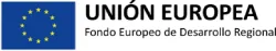 Logo de la Uni&oacute;n Europea y texto: Fondo Europeo de Desarrollo Regional.