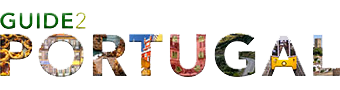 "Guide2Portugal" text with imagery inside letters.