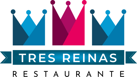 Tres coronas sobre fondo negro y texto "TRES REINAS" en azul.