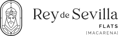 Logotipo de la Rey de sevilla flats macarena en blanco y negro.