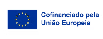 Bandeira da Uni&atilde;o Europeia e texto: "Co-financiado pela Uni&atilde;o Europeia".