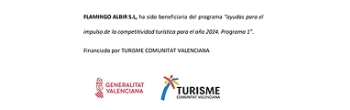 Texto sobre ayudas a la competitividad tur&iacute;stica con logos institucionales.