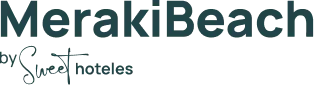 Logo de "MerakiBeach" con dise&ntilde;o minimalista en letras oscuras.