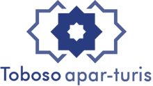 Logotipo de Toboso Apar-Turis con dise&ntilde;o geom&eacute;trico en azul.