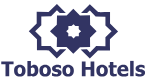 Logo de Toboso Hotels con dise&ntilde;o geom&eacute;trico en azul.