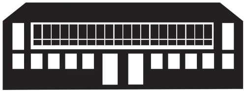 Un gr&aacute;fico negro de una estructura parecida a un edificio con m&uacute;ltiples ventanas.
