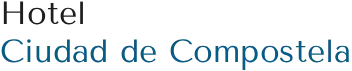 Logotipo con el texto "Ciudad de Compostela".