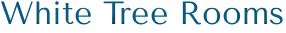 Texto: "White Tree Rooms" en color azul.