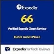 "Calificaci&oacute;n de 6.6 en Expedia para el hotel Andes Plaza."