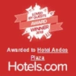 Premio "Loved by Guests" 2018 otorgado a Hotel Andes Plaza por Hotels.com.