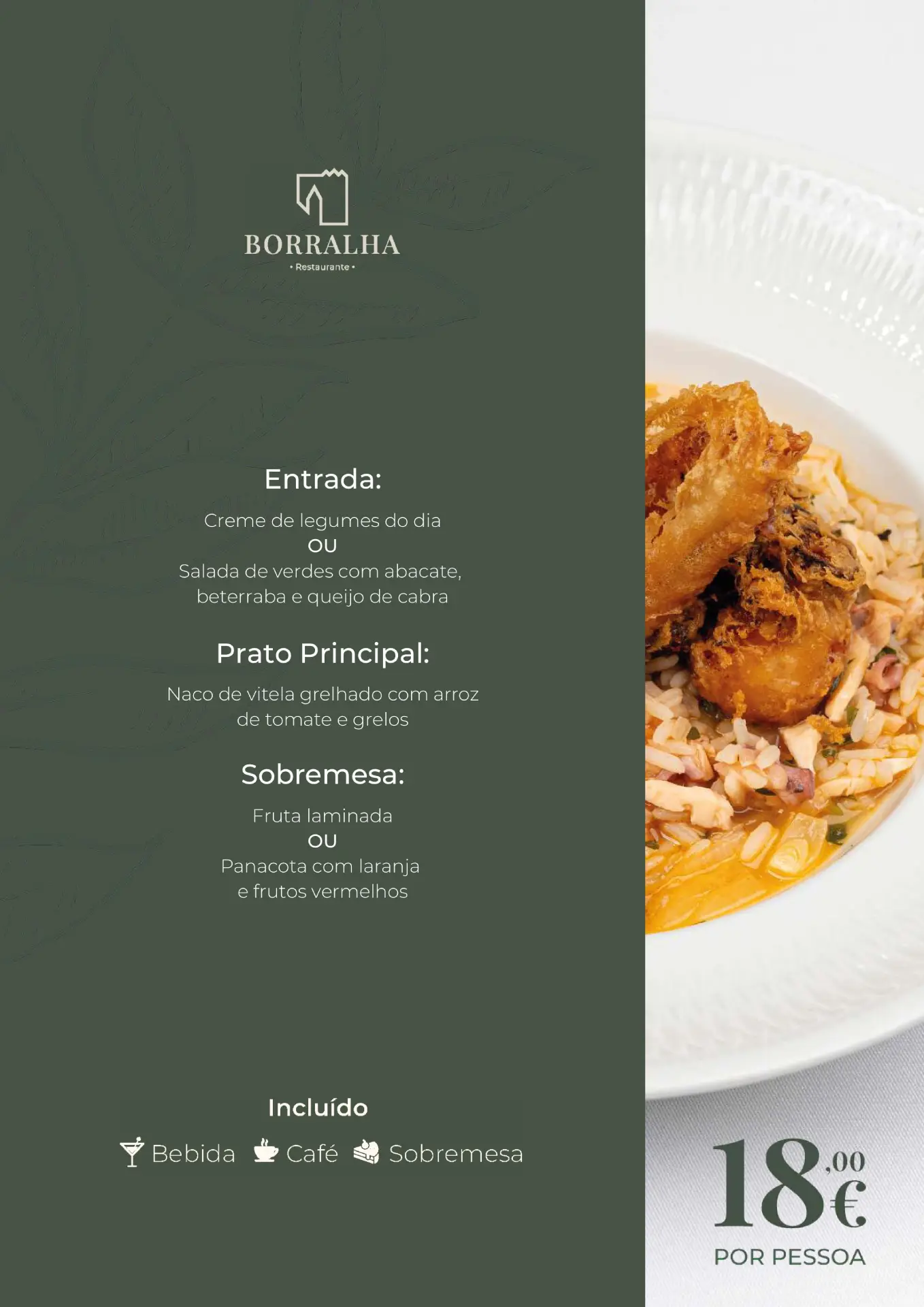 Menu Executivo 28 de Abril a 1 de Maio - Borralha Hotel & Spa