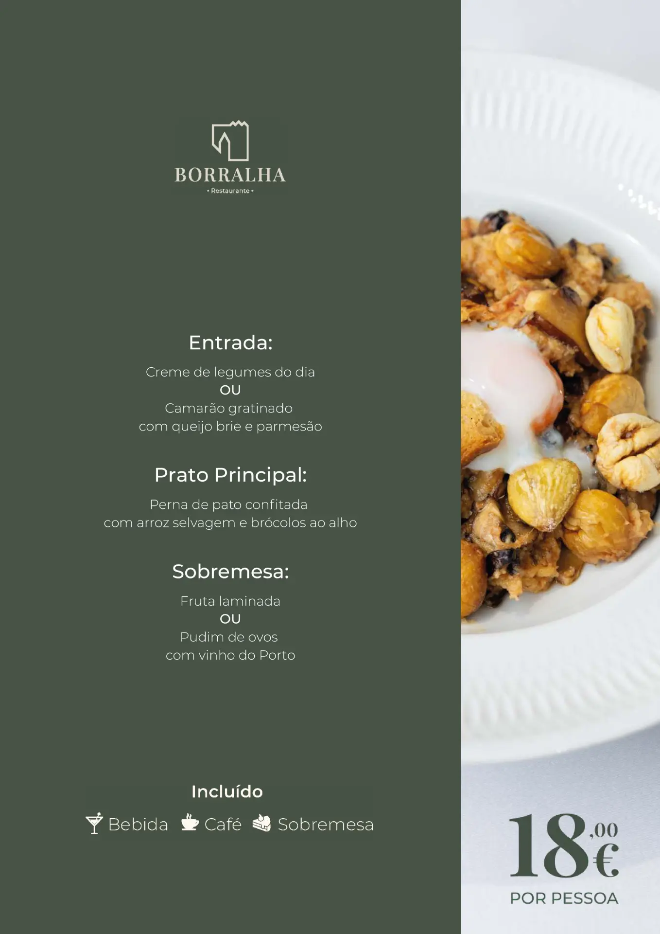 Menu Executivo 28 de Abril a 1 de Maio - Borralha Hotel & Spa