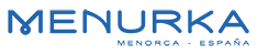 Texto: "MENURKA MENORCA - ESPA&Ntilde;A" en azul sobre fondo blanco.