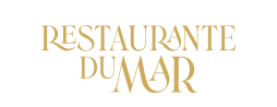 "Restaurante Du Mar" in elegant gold lettering on a black background.