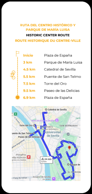 Ruta del centro histórico y parque María Luisa: Plaza de España y regreso
