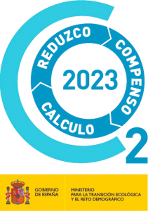 Logo del programa "Calculo, Reduzco, Compenso" de Espa&ntilde;a, 2023.