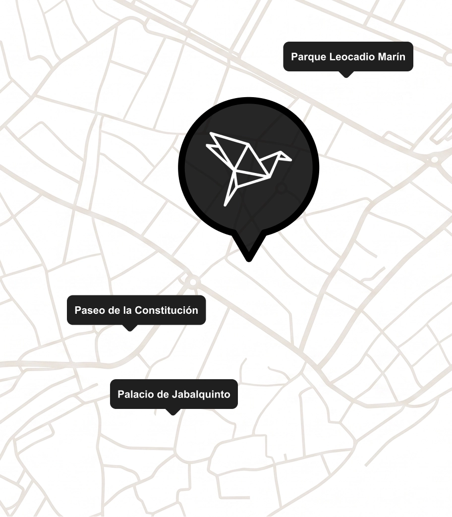 Mapa con puntos &ldquo;Parque Leocadio Mar&iacute;n&rdquo;, &ldquo;Paseo de la Constituci&oacute;n&rdquo; y &ldquo;Palacio de Jabalquinto&rdquo;