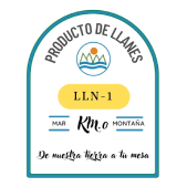 Etiqueta de producto: "LLN-1", con paisaje y texto adicional.