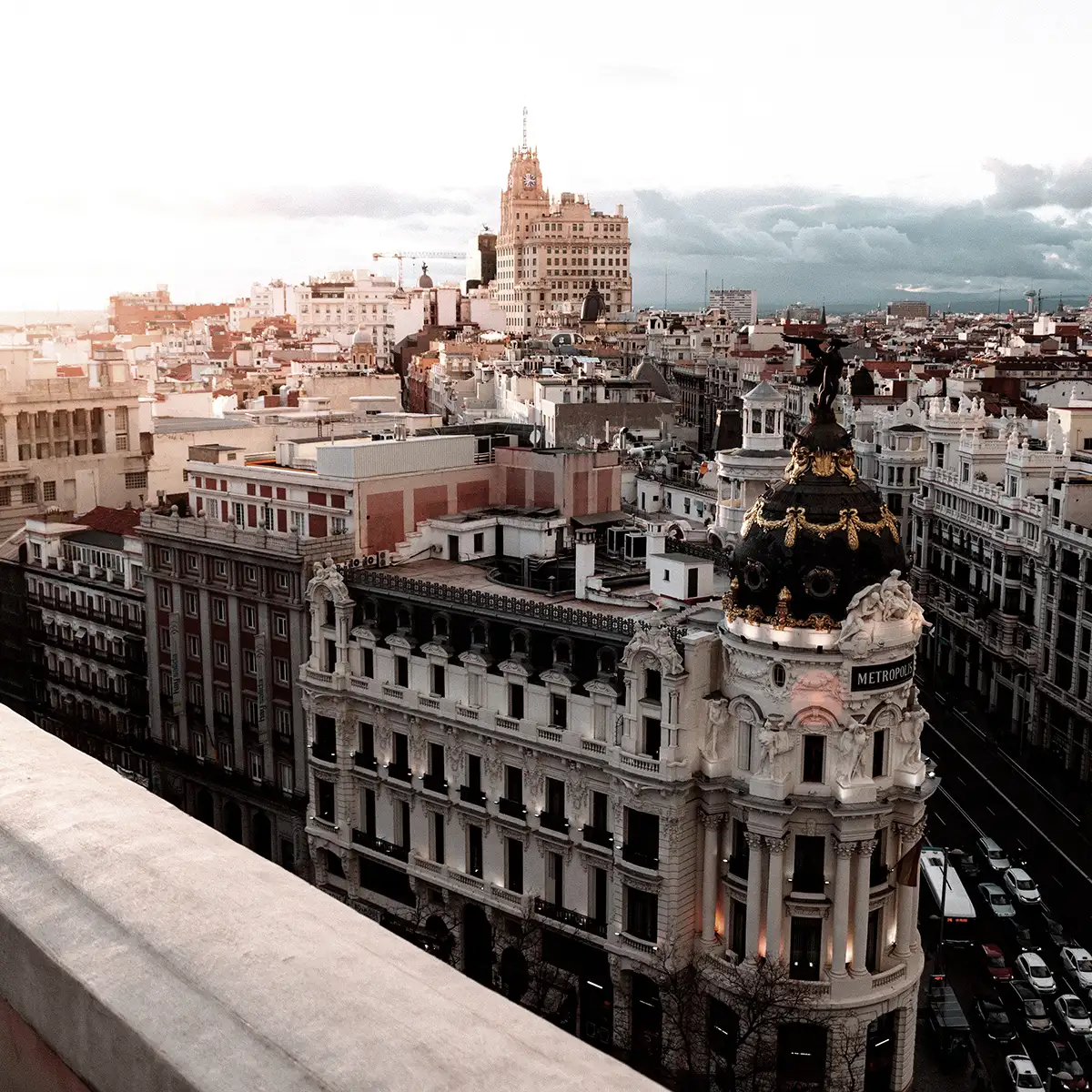 C&uacute;pula del Metropolitano en el centro de Madrid, vista desde arriba.