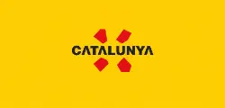Logotipo de Catalu&ntilde;a con el texto &ldquo;CATALUNYA&rdquo; y dos s&iacute;mbolos rojos