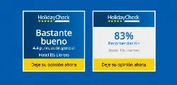 Cartel HolidayCheck: 83% recomiendan. &ldquo;Bastante bueno&rdquo;. 4.4/5. Opiniones.