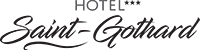 "Hotel Saint-Gothard, logo con tipograf&iacute;a elegante y tres estrellas."