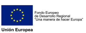 Bandera de la Uni&oacute;n Europea y texto sobre el Fondo Europeo de Desarrollo Regional.