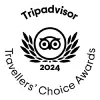 Logo TripAdvisor Travelers' Choice 2024 con icono de medalla.