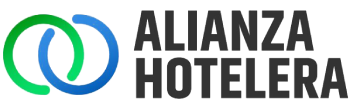 Logo &ldquo;Alianza Hotelera&rdquo; con c&iacute;rculos verdes y azules