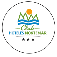 Logo del hotel: &ldquo;El Cielo&rdquo; Hoteles Montemar con estrellas y olas.