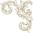 Ornamento dourado com arabescos decorativos em fundo preto