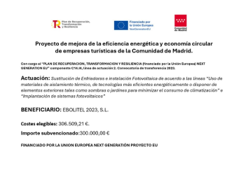 Proyecto eficiencia energ&eacute;tica y econom&iacute;a circular en la Comunidad de Madrid.