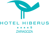 Hotel Hiberus, Zaragoza, vista con icono y eslogan