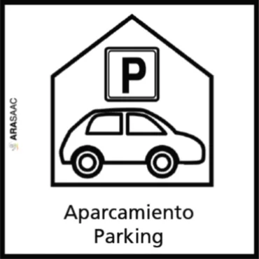 Se&ntilde;al de aparcamiento con icono de auto y letra P