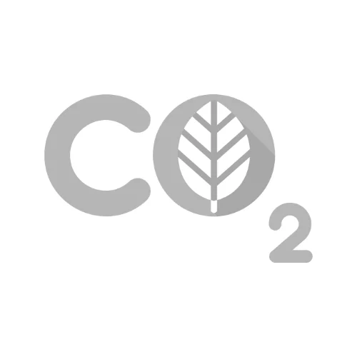 Logo &ldquo;C O2&rdquo;, con hoja y n&uacute;mero 2.