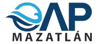 Logo de "ENP Maza Atan" con texto y emblema azul