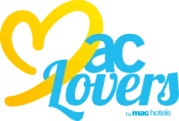 Logo &ldquo;Love&rdquo; con coraz&oacute;n amarillo y azul.