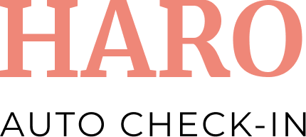 Texto: &ldquo;HARO&rdquo; con letras grandes en color rosado sobre fondo negro.