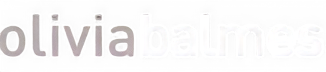 Texto &ldquo;olivia balmes&rdquo; en letras blancas sobre fondo negro