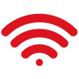 Icono de Wi‑Fi con se&ntilde;al completa y color rojo