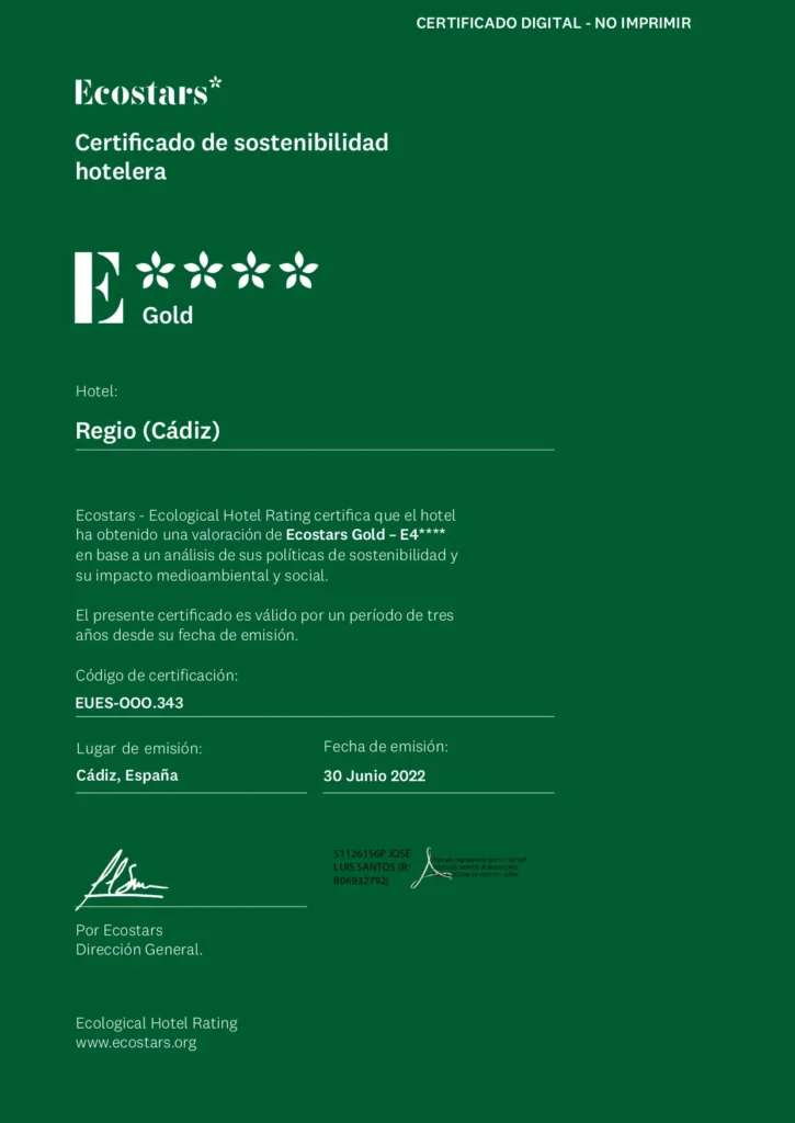 Certificados y normativa - Hotel Regio C&aacute;diz