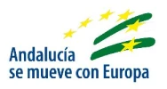 Andaluc&iacute;a se mueve con Europa (bandera azul y verdes con estrellas)