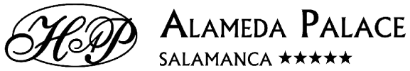 Logo &ldquo;Alameda Palace&rdquo; y texto &ldquo;Salamanca&rdquo;.