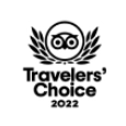 Logotipo Travelers' Choice 2022 con ojo y marco negro