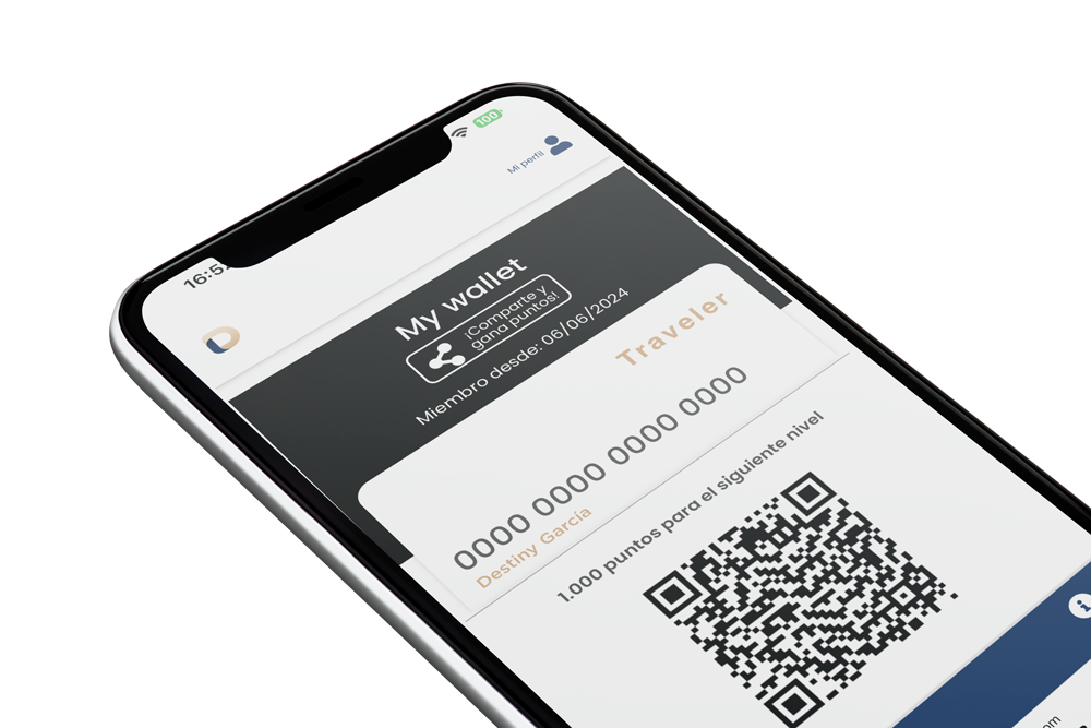 Mockup de l'application Destiny Club
