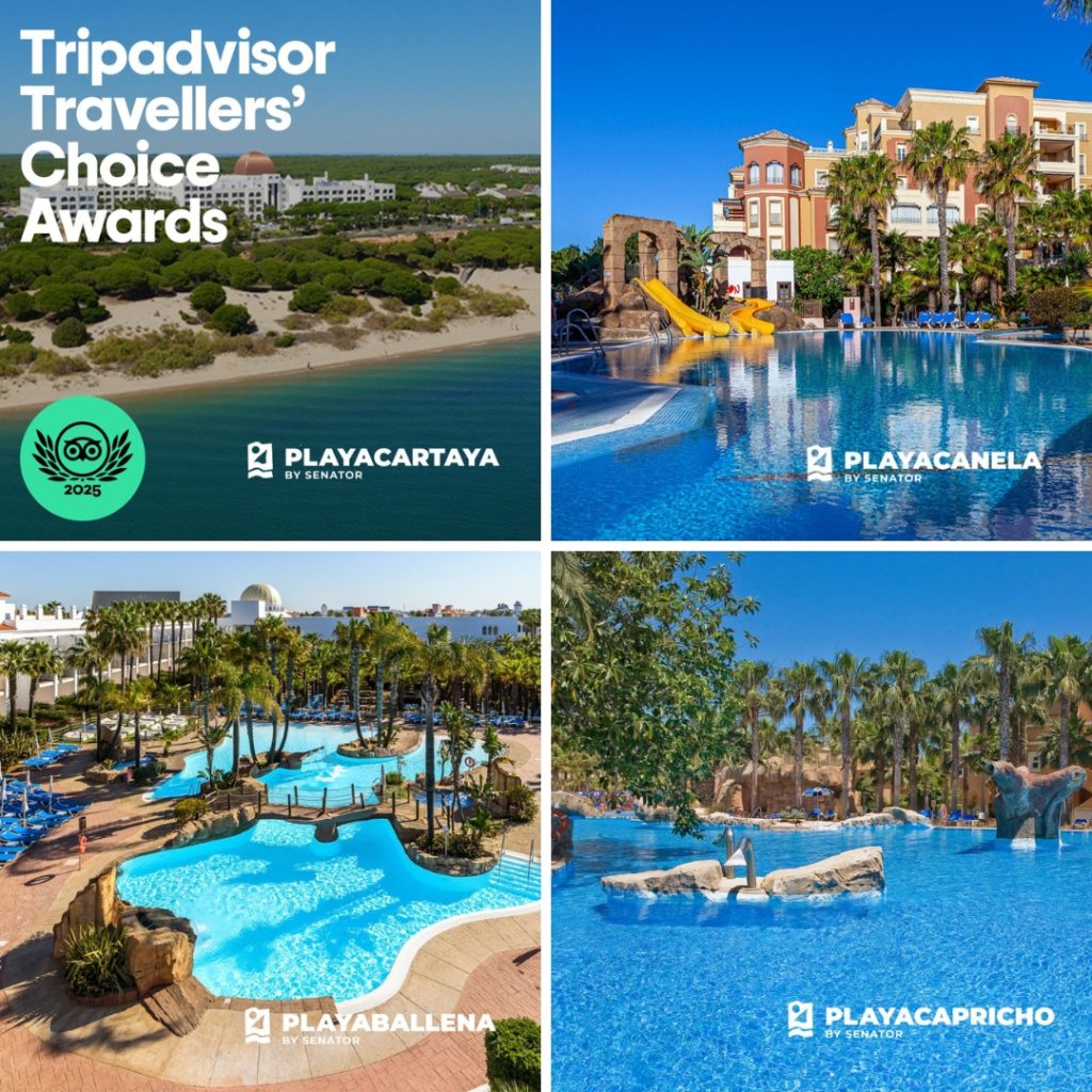 20 hoteles de Senator Hotels &amp; Resorts reciben el premio Travellers&rsquo; Choice Award de Tripadvisor en 2025 - Senator Hotels &amp; Resorts