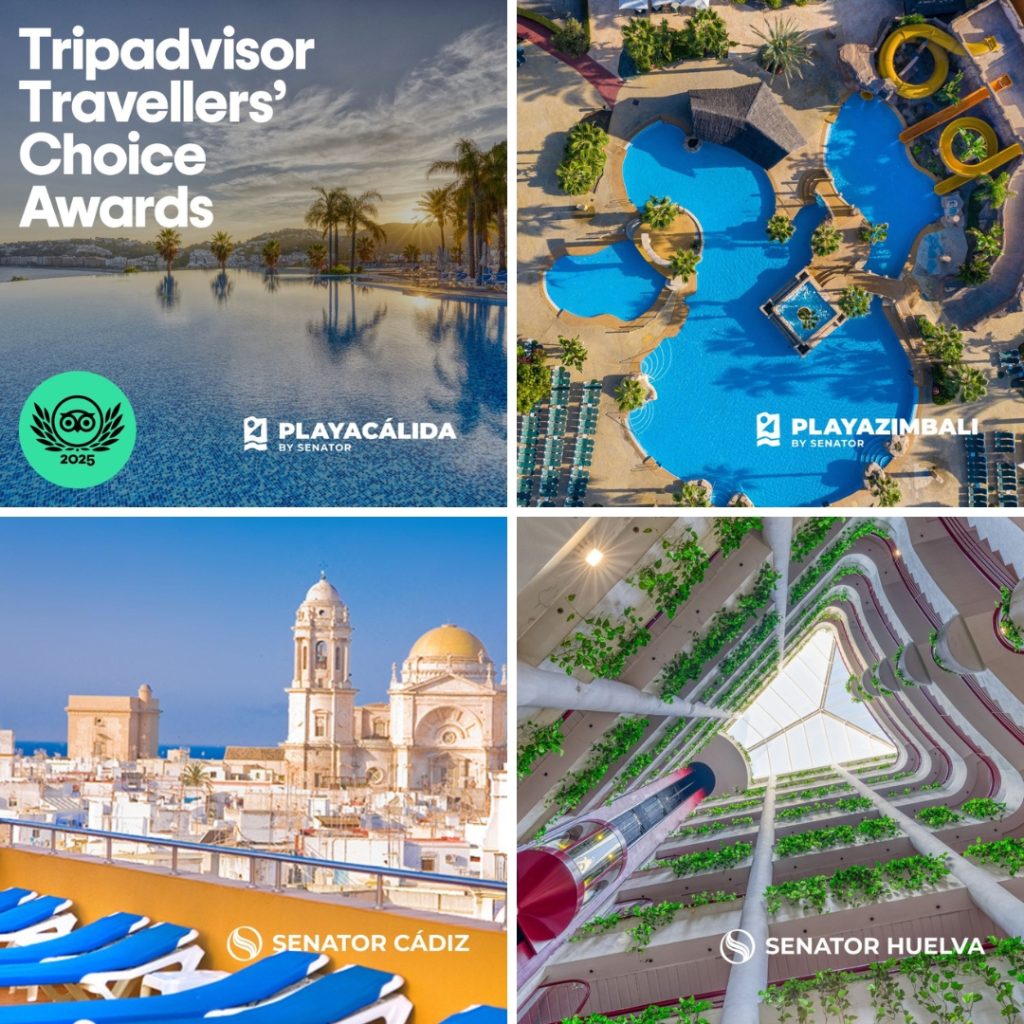 20 hoteles de Senator Hotels &amp; Resorts reciben el premio Travellers&rsquo; Choice Award de Tripadvisor en 2025 - Senator Hotels &amp; Resorts