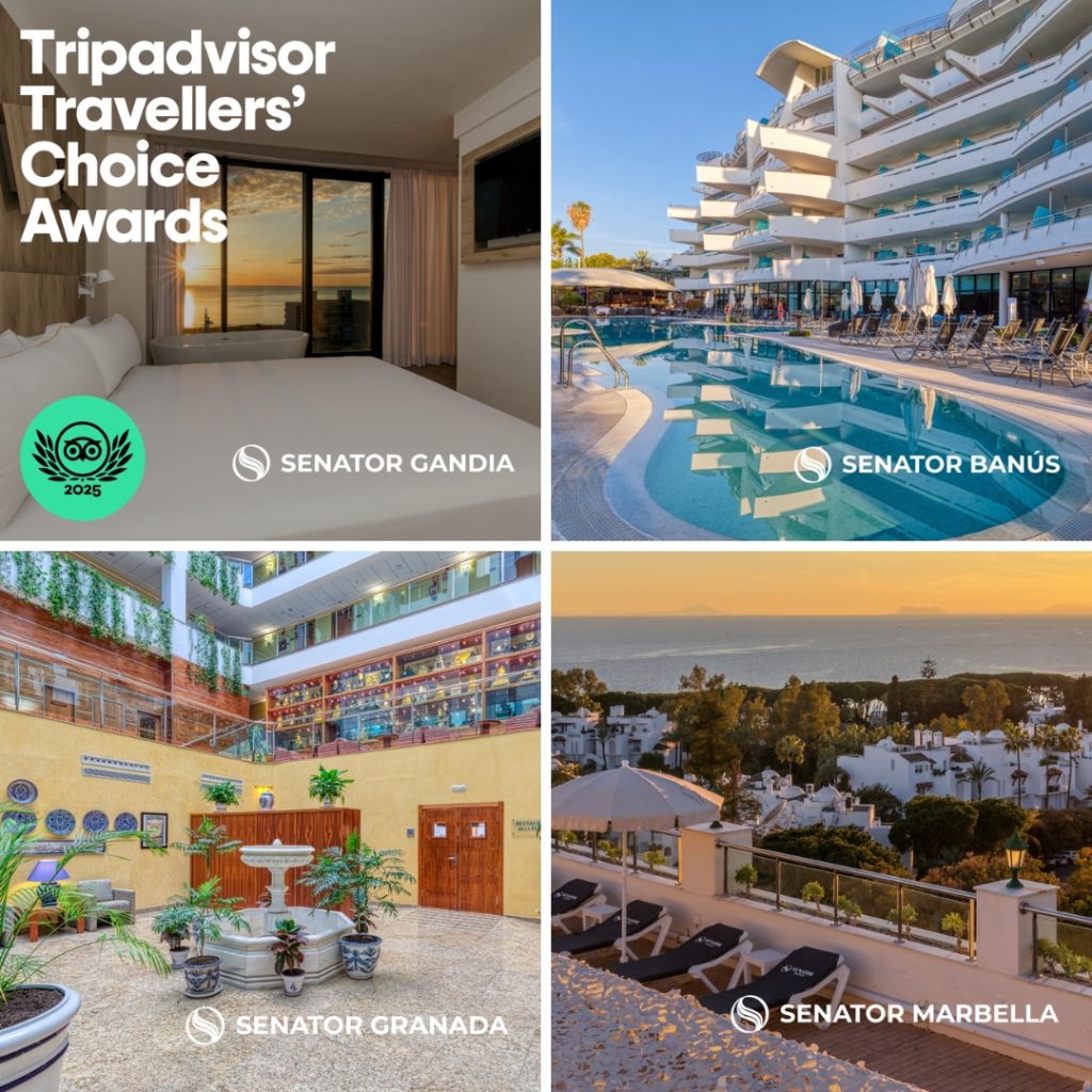 20 hoteles de Senator Hotels &amp; Resorts reciben el premio Travellers&rsquo; Choice Award de Tripadvisor en 2025 - Senator Hotels &amp; Resorts