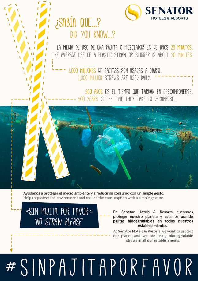 Senator Hotels & Resorts lanza la campaña #sinpajitaporfavor - Senator Hotels & Resorts